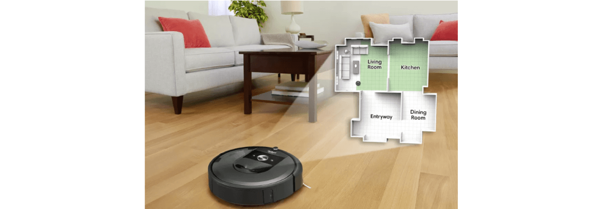 Roomba’s i7+ Robovac maps users’ homes to let them customize the cleaning schedule