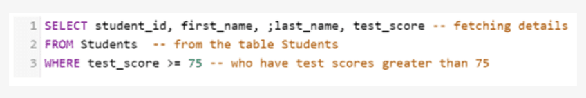 Adding Comments to SQL